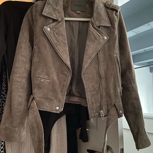 BLANKNYC Suede Moto Jacket in Sand Stoner